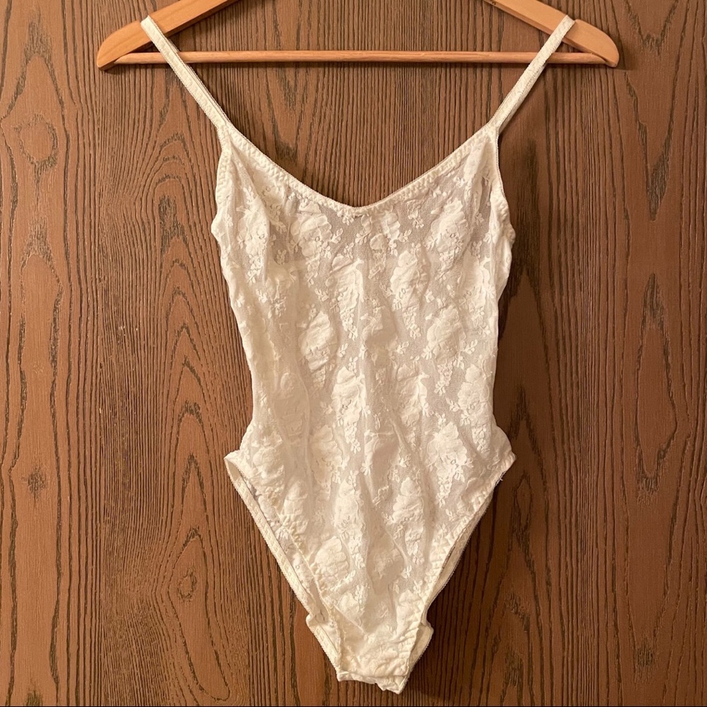 Christian Dior Vintage Lace Stretch Cami Bodysuit